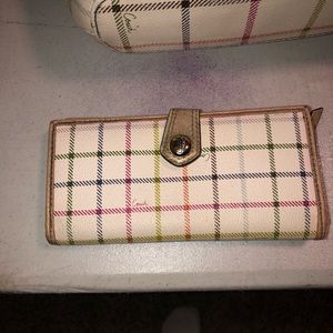 2pc colorful coach bag and matching wallet